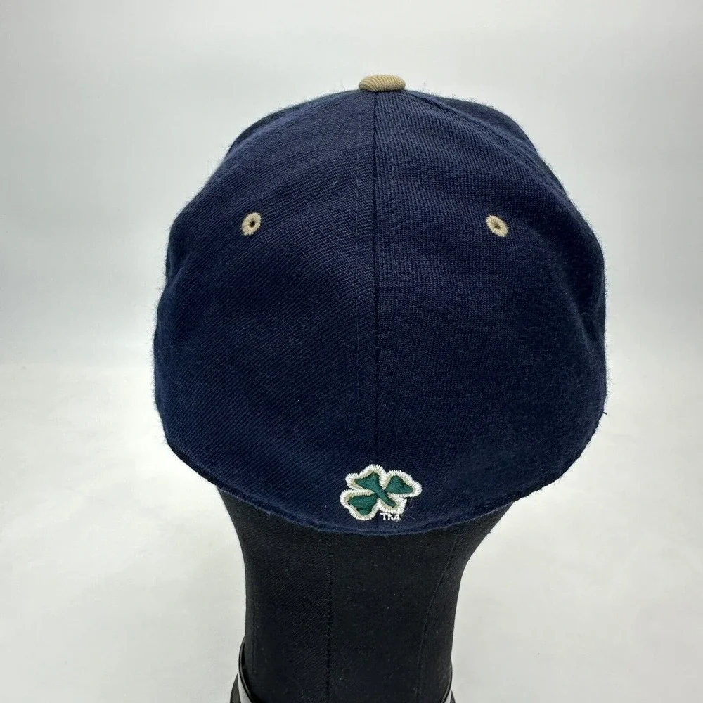 Zephyr The Z Hat Fighting Irish Notre Dame Fitted Hat 7 1/2 Blue‎ Embroidered